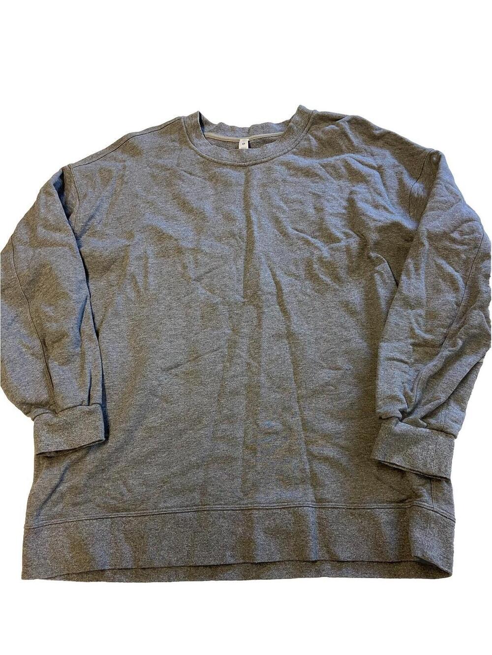 Womens LULULEMON Gray Perfectly Oversized Crew Sweatshirt Sz 10